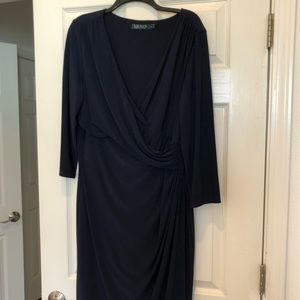 Lauren Ralph Lauren dress for sale. Color- navy blue. Size 18 .